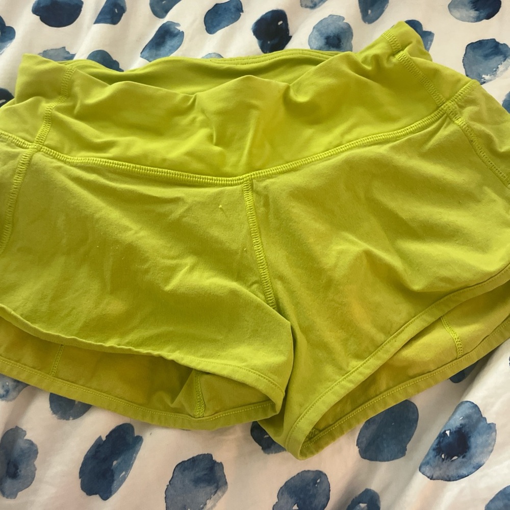 Size 2 lululemon lime green shorts